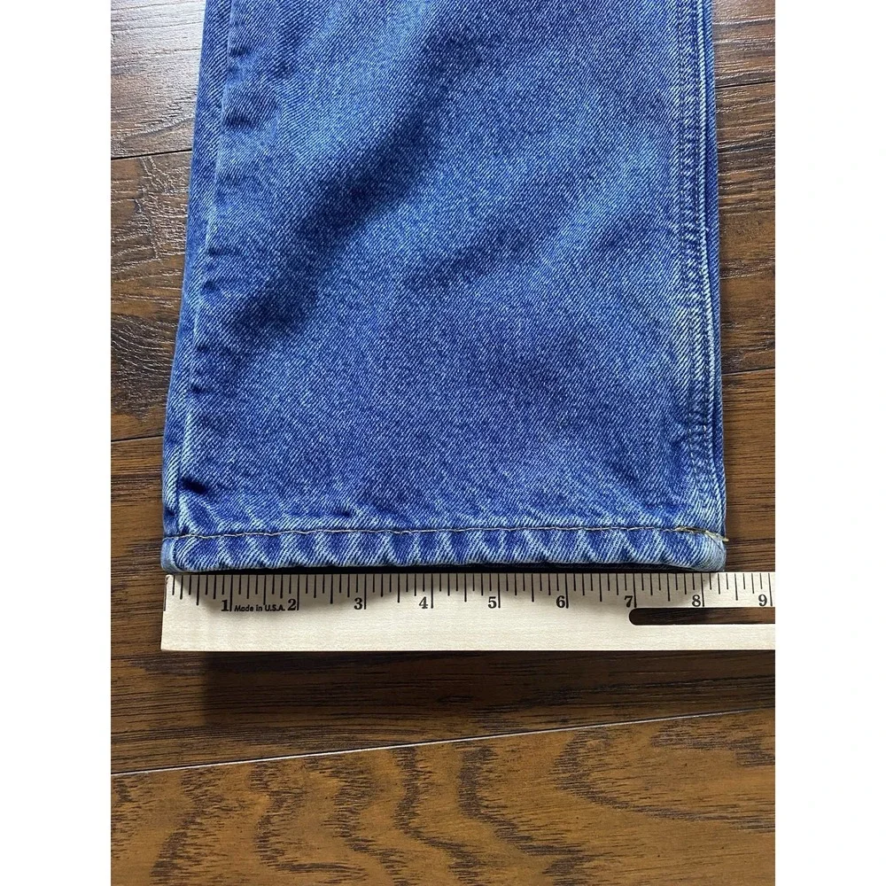 Carhartt Relaxed Flannel Tapered Jean Blue Denim High Rise Workwear Mens 29x34.5